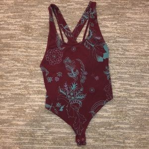 Free People maroon body suit size XS